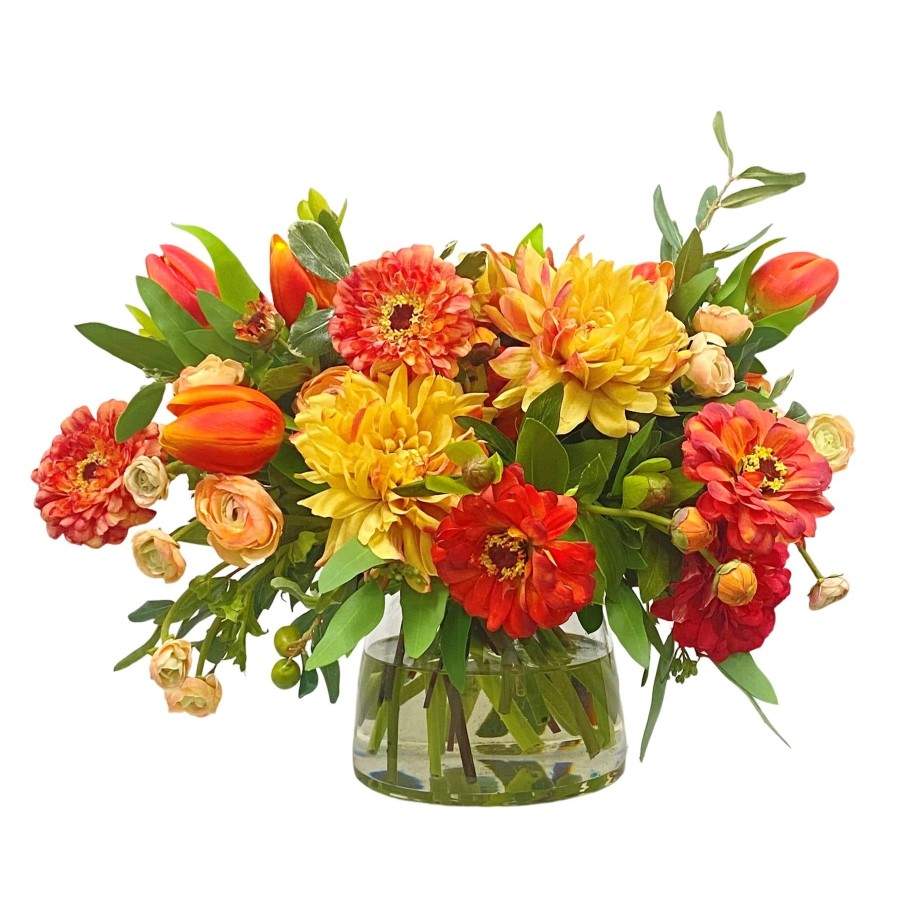 Winward Home Zinnia Dahlia In Vase 16" Wholesale