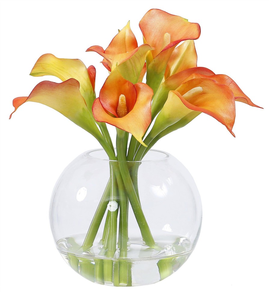 Winward Home Calla Lily In Glass 11" Wholesale