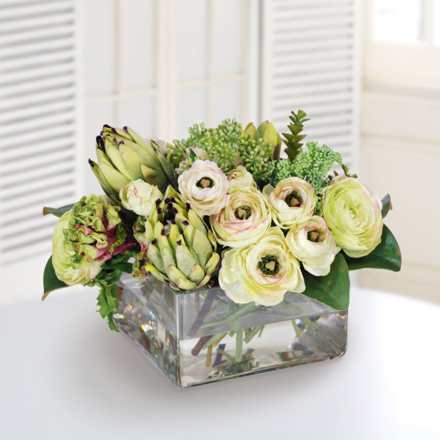 Winward Home Protea & Ranunculus In Clear Vase (Whd081-Gr) Online