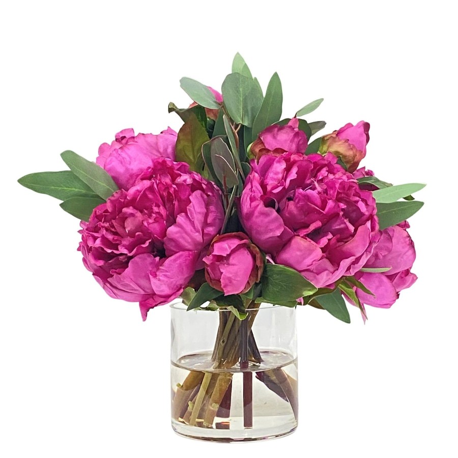 Winward Home Peony Eucalyptus In Cylinder 10.5" Wholesale