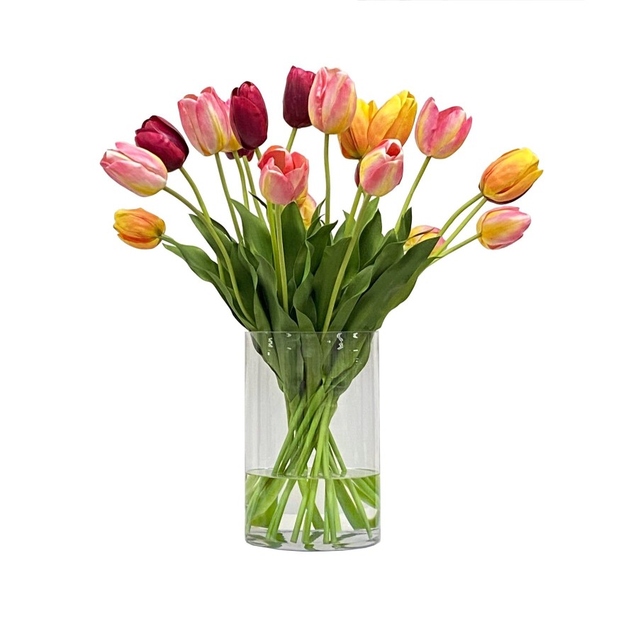 Winward Home Mixed Tulips In A Vase 27 Inches Tall New