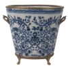 Winward Home Blue And White Planter 8" Clearance