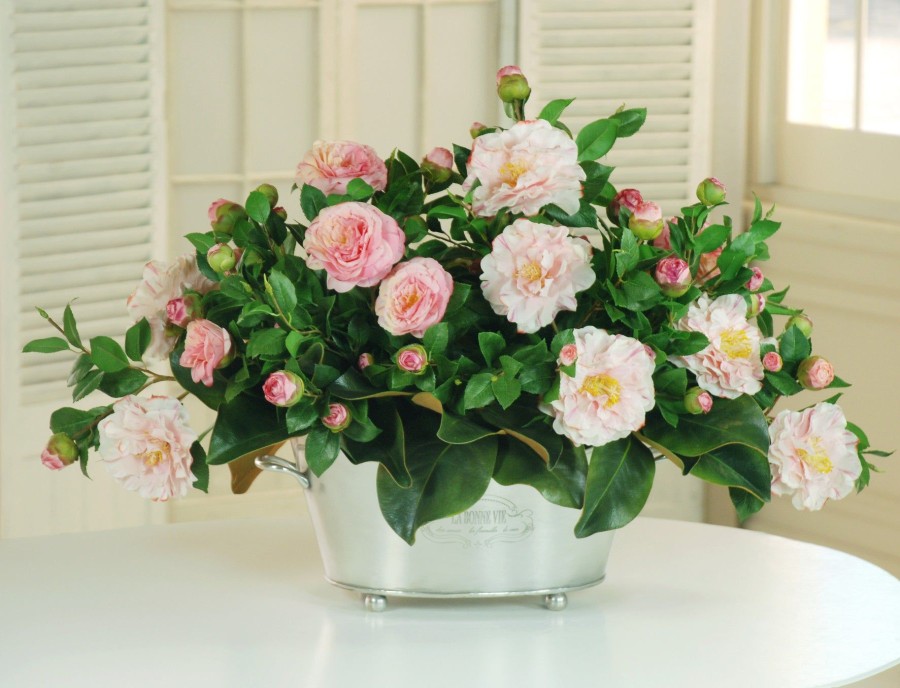 Winward Home Garden Camellia Centerpiece (Dp556-Pk) New