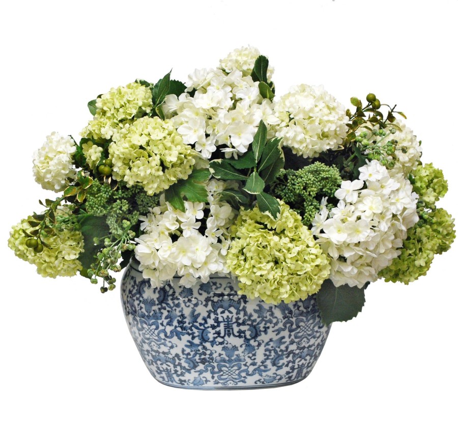 Winward Home Hydrangea In Oval Planter (Whd141-Whgr) Wholesale