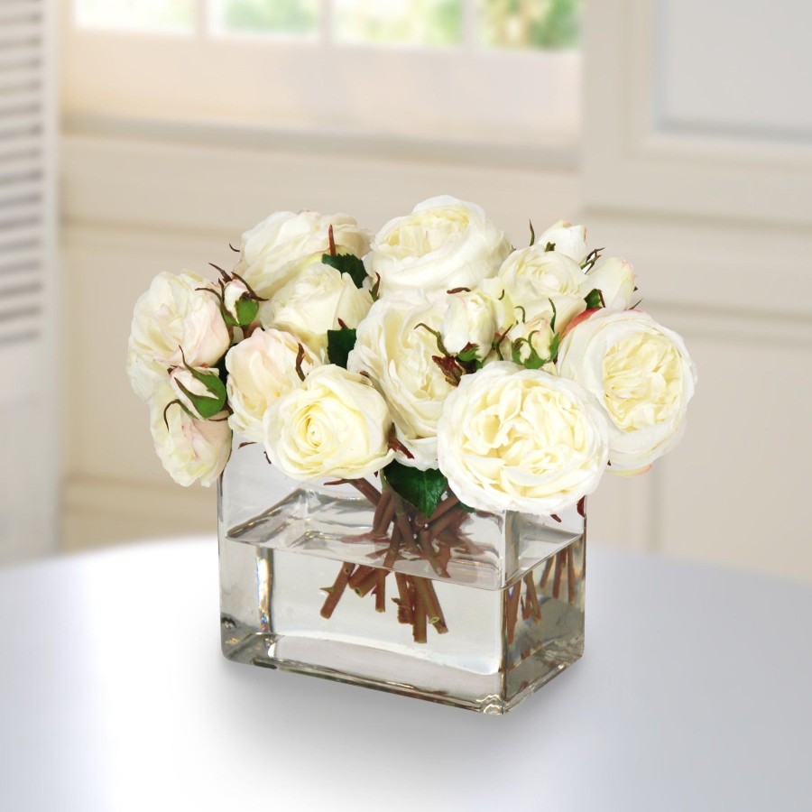 Winward Home Roses In Rectangle Clear Vase (Whd087-Wh) Best