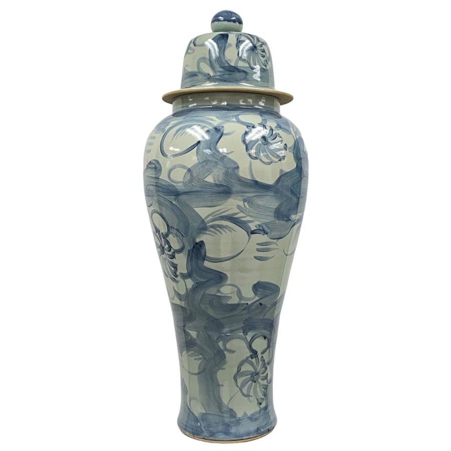 Winward Home Blue And White Jar 41" Online