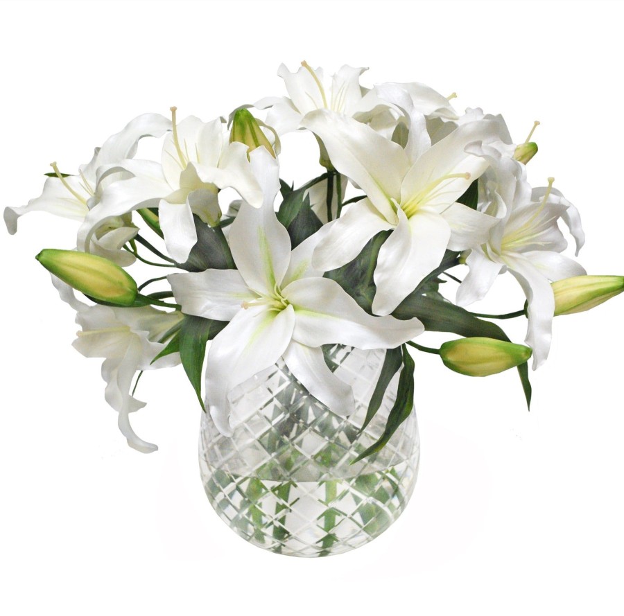 Winward Home Lily Casablanca In Diamond Cut Vase (Whd126-Wh) Online