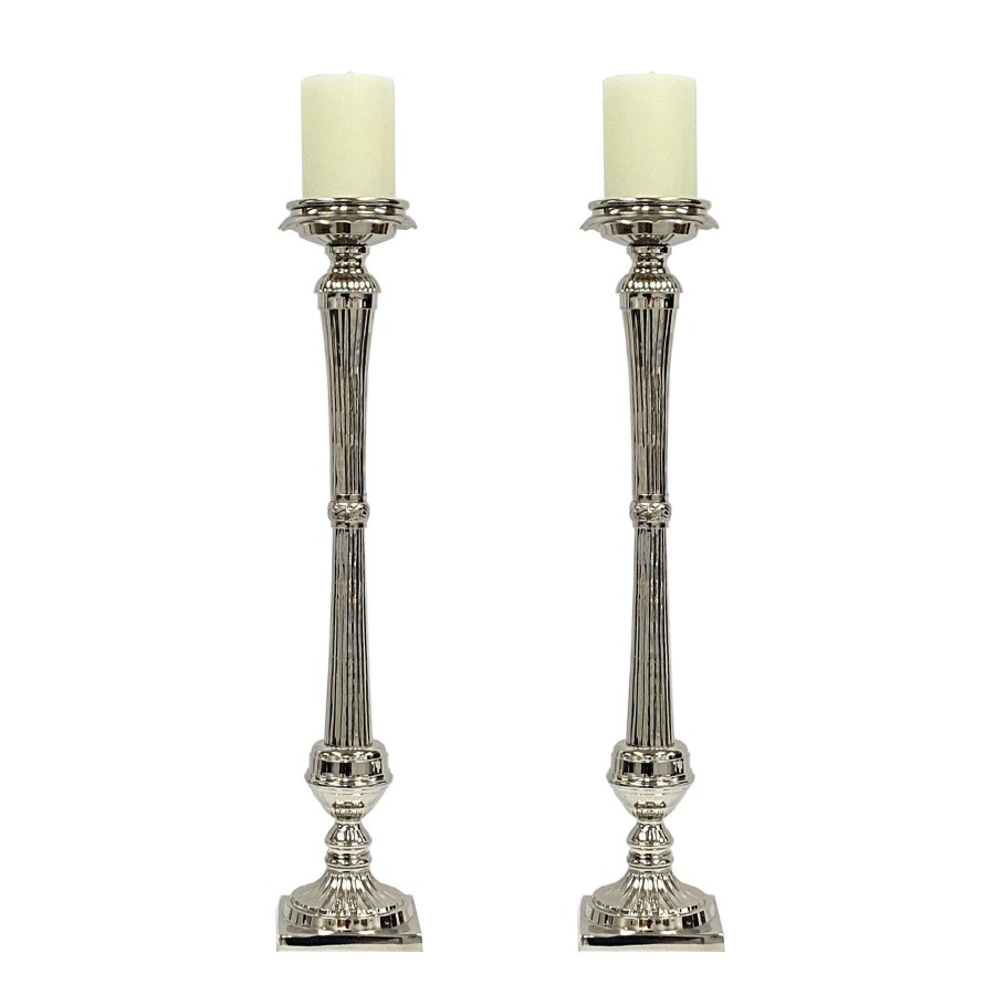 Winward Home Ribbed Candlestick Holder 23" (Set Of 2) Clearance