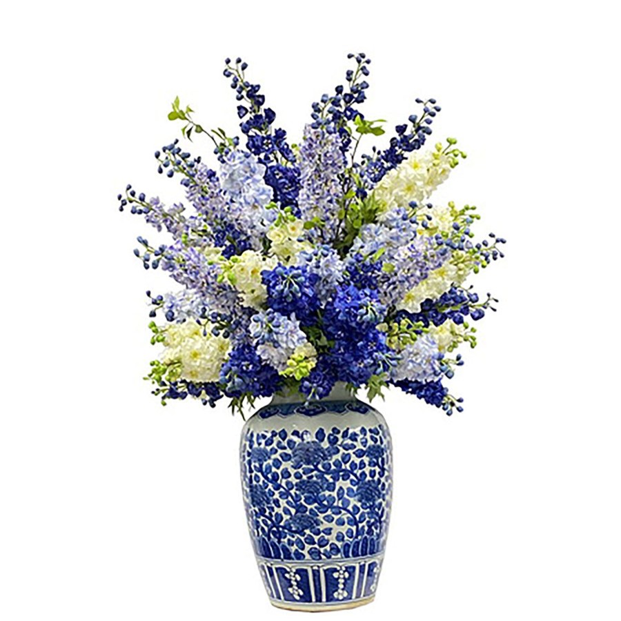 Winward Home Mixed Delphinium In Ceramic Vase 50" Wholesale