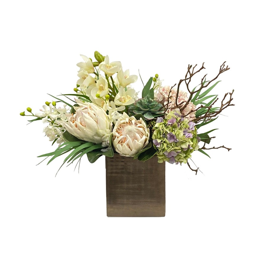 Winward Home Orchid & Protea In Artisanal Planter 22" Best