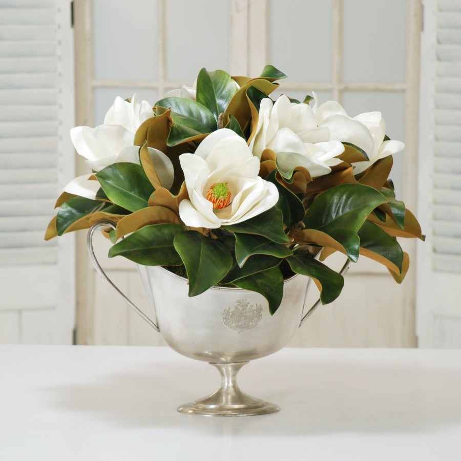 Winward Home Magnolia Centerpiece In Silver Trophy Cup (Dp700-Whgr) Hot