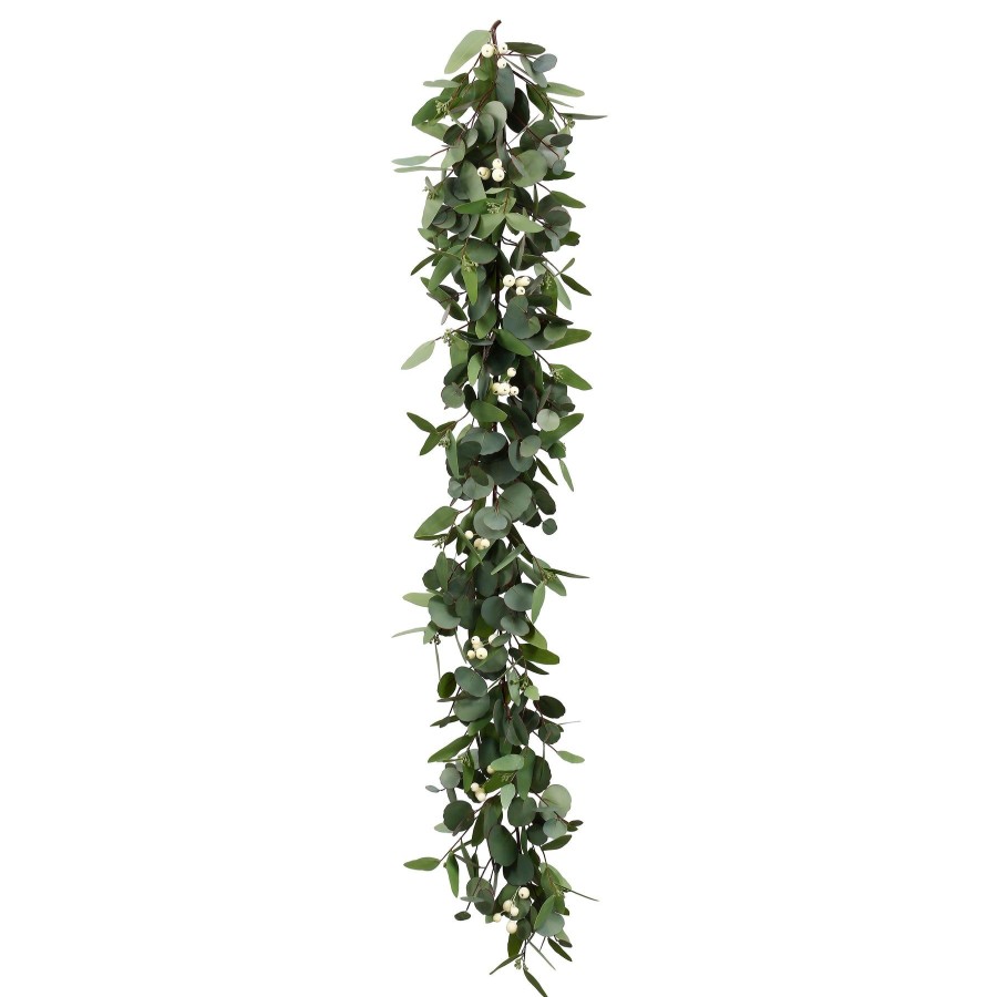 Winward Home Seeded Round Eucalyptus Garland 5-Ft Clearance