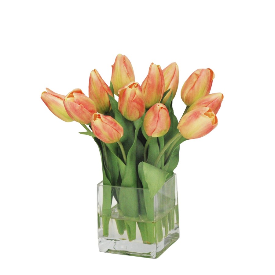 Winward Home Tulips In Vase 13" (Whi005-Orgr) Online