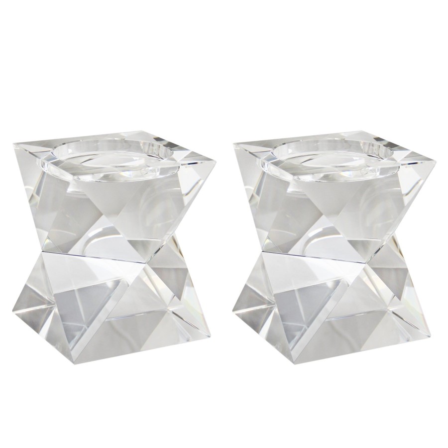 Winward Home Crystal Candleholders 5" (Set Of 2) Wholesale