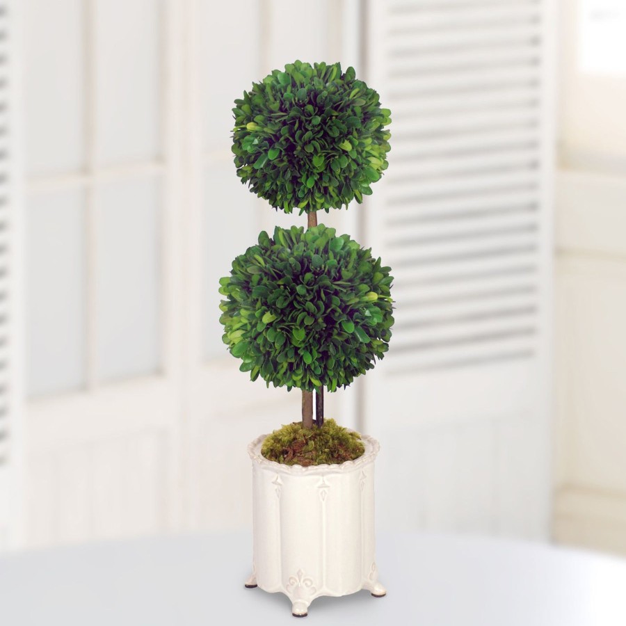 Winward Home Double Ball Topiary In Canister Vase (Whd118-Gr) Wholesale