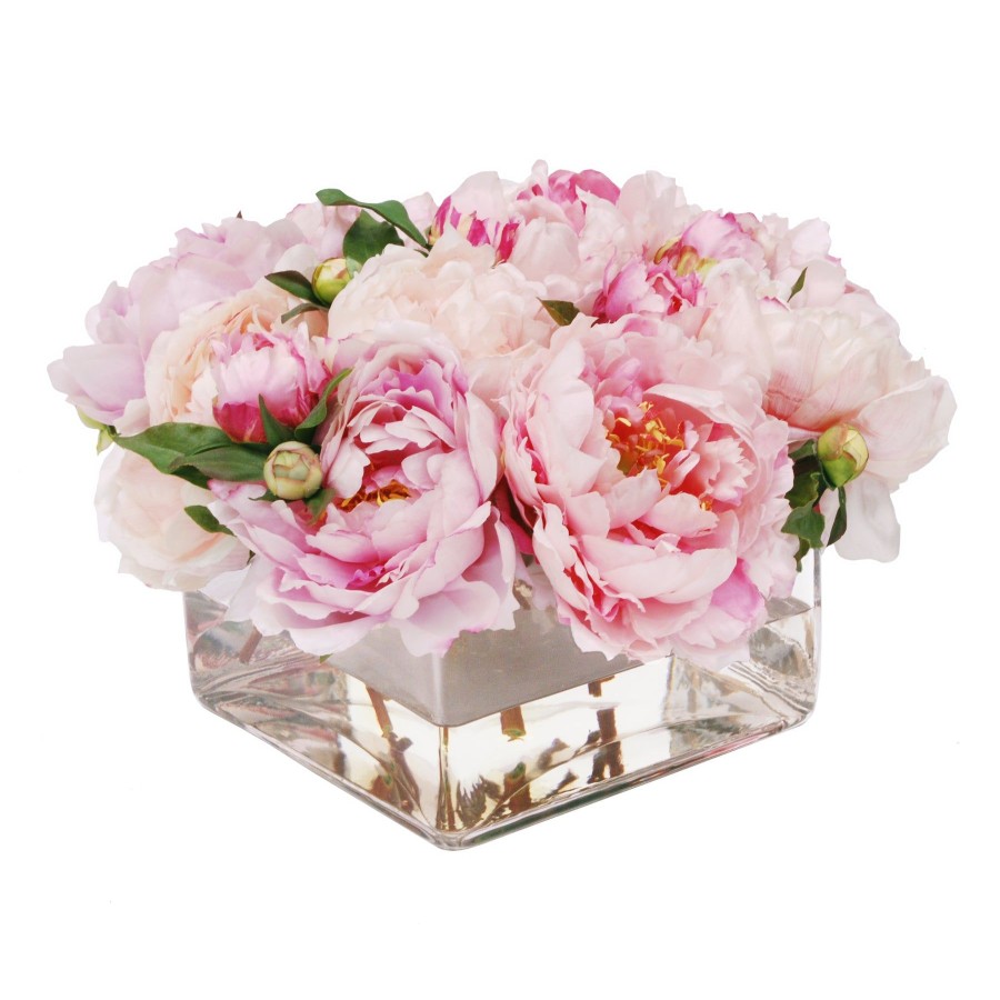 Winward Home Peony In Square Vase (Whd169-Pk) Wholesale