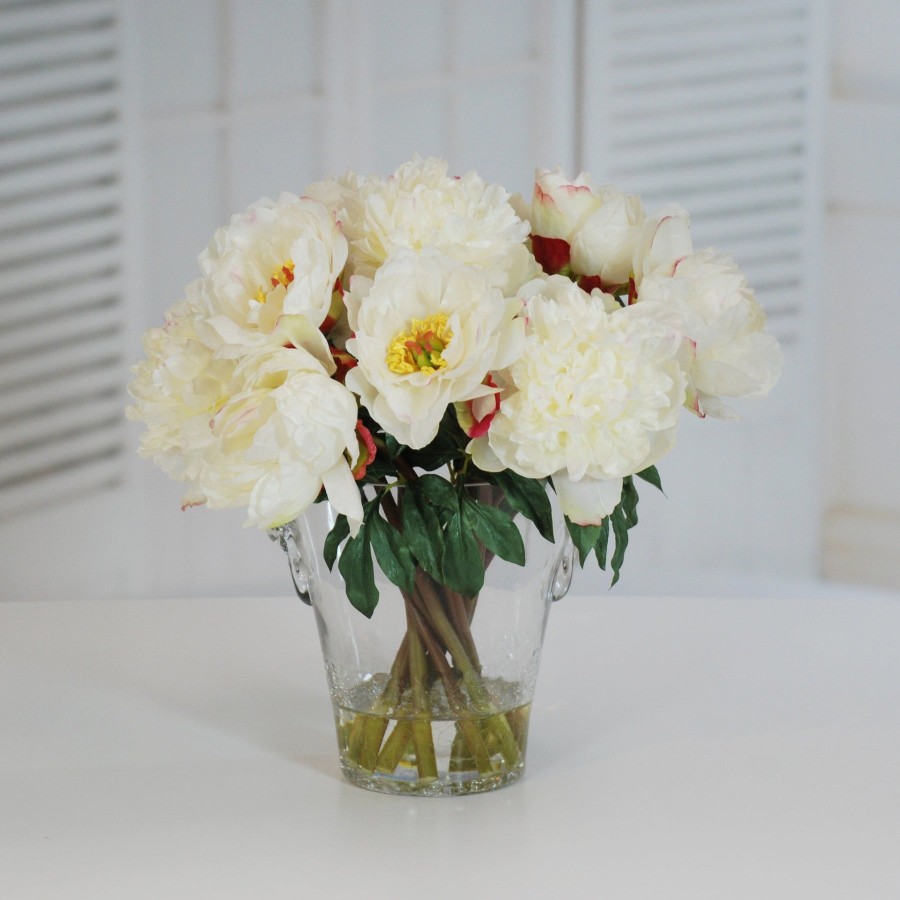 Winward Home Peonies In Flaw Glass 17" (Whi013-Wh) Online