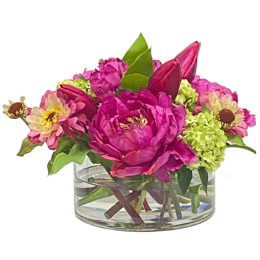 Winward Home Tulip & Peony In Cylinder 9" Clearance