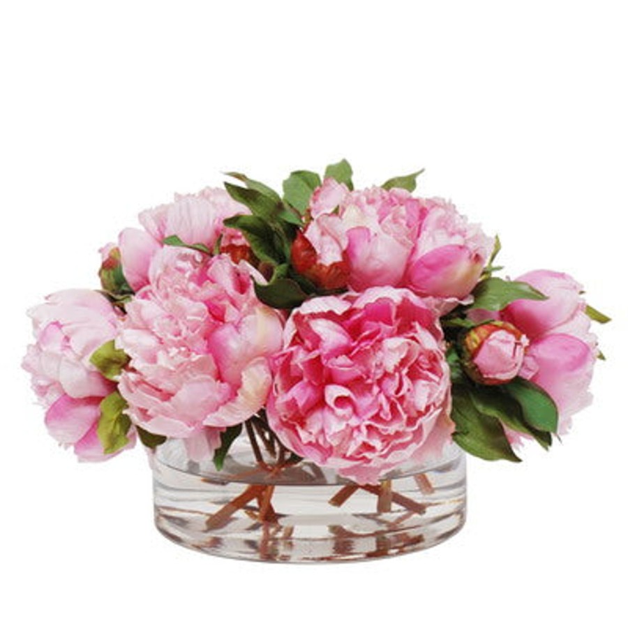 Winward Home Faux Peonies In Open Cylinder Vase 9" Best