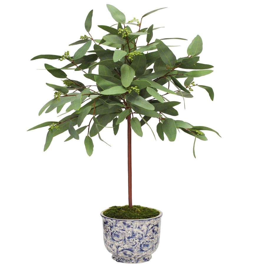 Winward Home Long Eucalyptus In Cache Pot 30" Hot