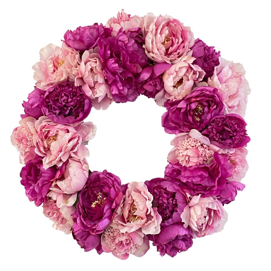 Winward Home Peony Wreath 24" Wholesale