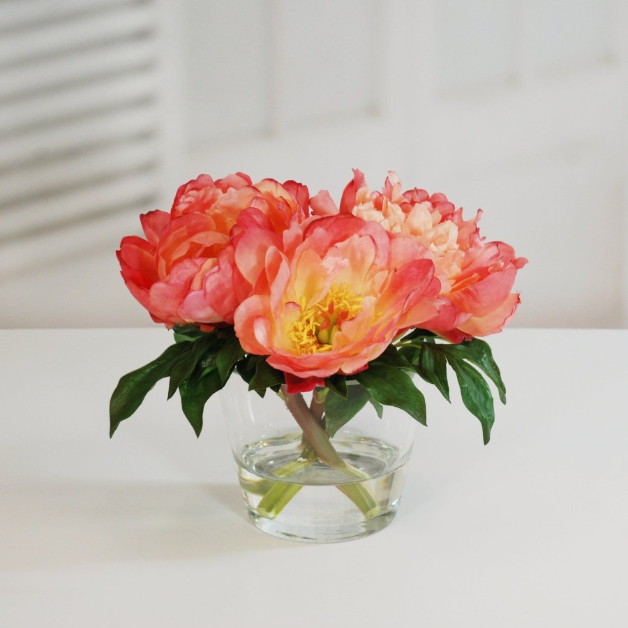 Winward Home Peonies In Glass 10" (Whi015-Sm) Hot