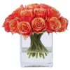 Winward Home Rose Bud In Square Glass 9" (Whi009-Pcrd) Best