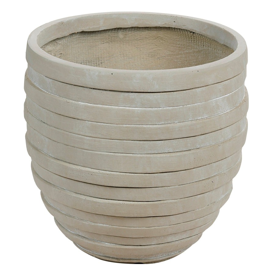 Winward Home Striped Stonecast Planter 17" Wide Best