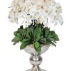 Winward Home White Orchid Icon In Silver Container 48" Hot