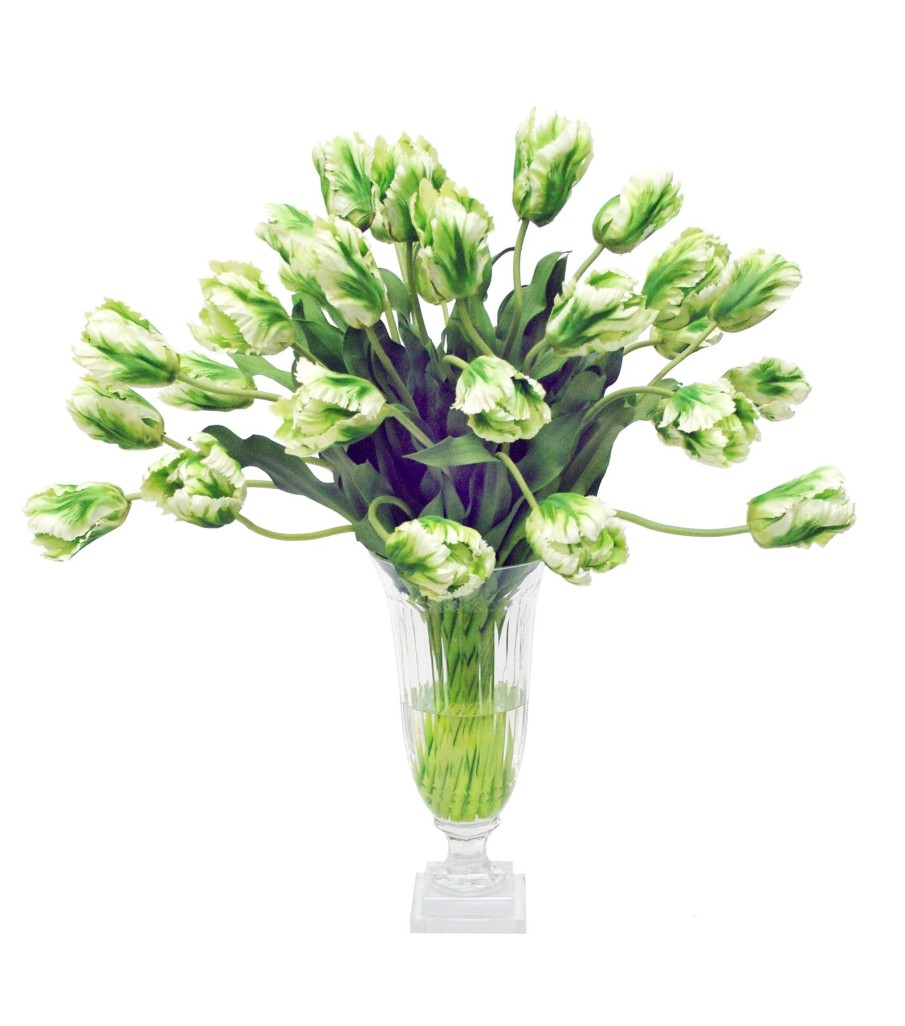 Winward Home Parrot Tulip In Leaf Cut Vase (Whd173-Whgr) Hot