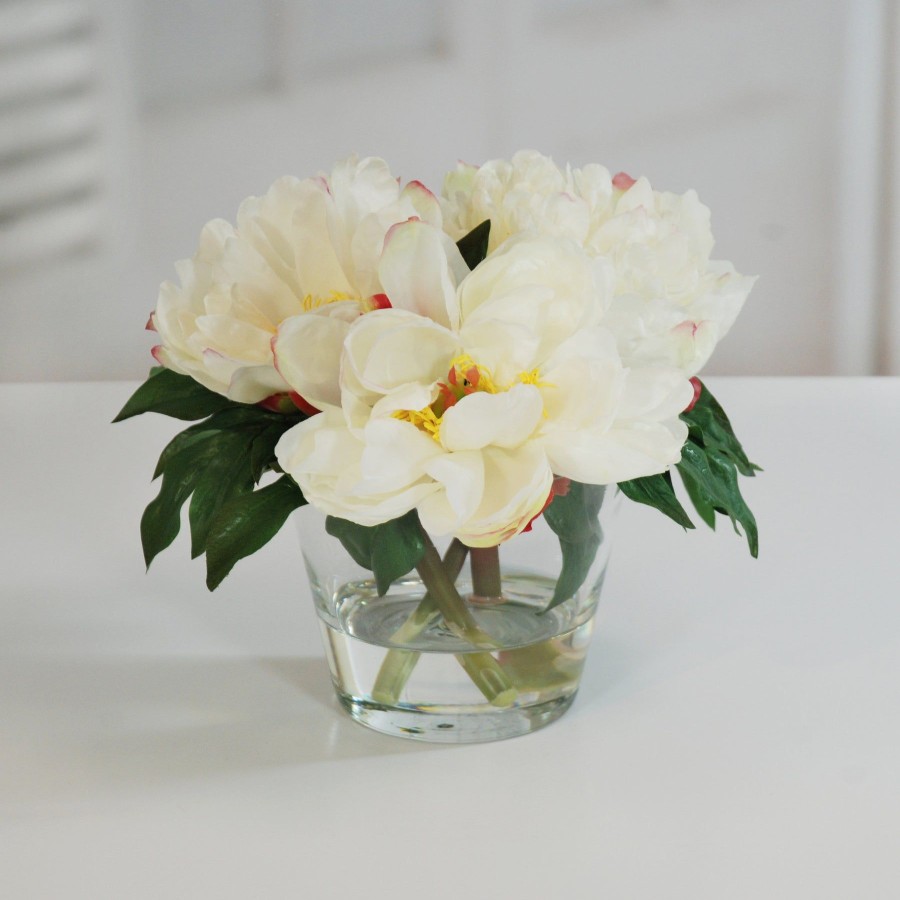 Winward Home Peonies In Glass 10" (Whi015-Wh) Hot