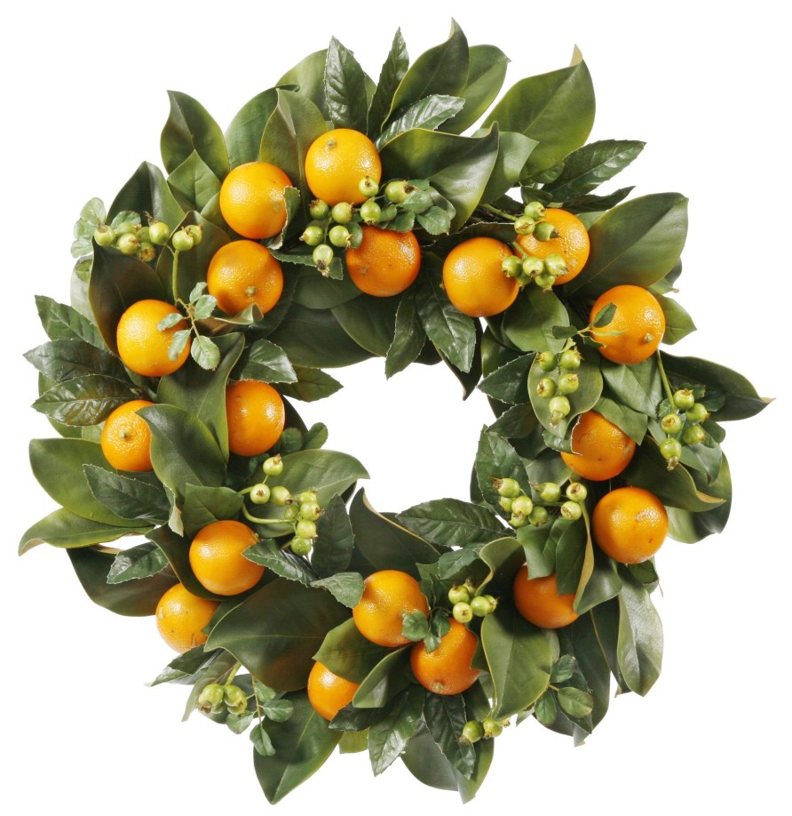 Winward Home Orange Citrus Wreath 24" New