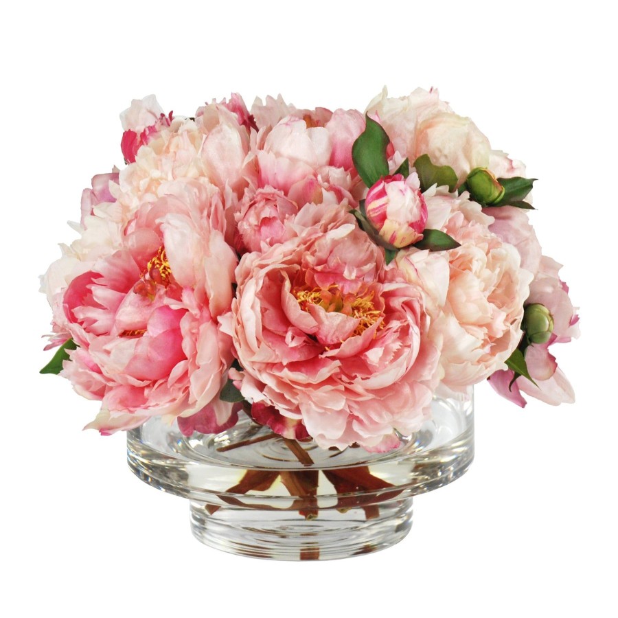 Winward Home Peony In Round Footed Glass Vase (Whd116-Pk) Hot