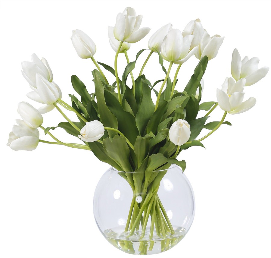 Winward Home Tulips In Glass 22" (Whi004-Wh) Clearance