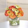 Winward Home Mix Orange Ranunculus Centerpiece Clearance